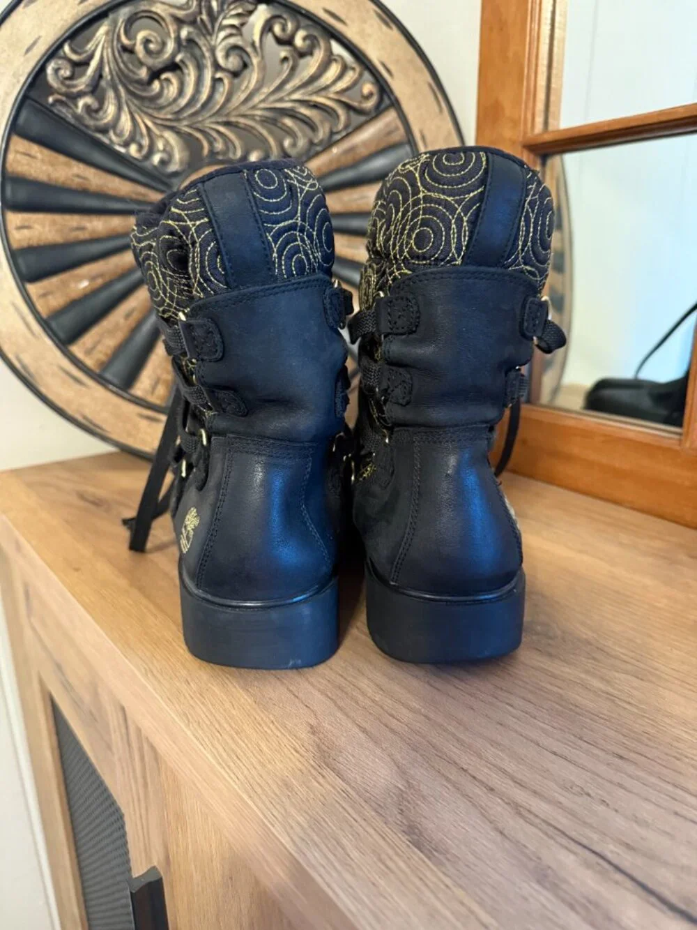 Timberland Women's Black/Gold Ankle Boots - Size 10USA, 41EUR, 7.5UK